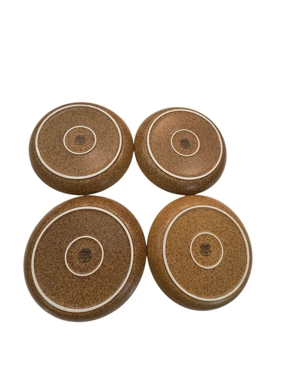Set of 4 Mikasa Le Buffet Potter's Secret Japan Round Dinner Plates Brown